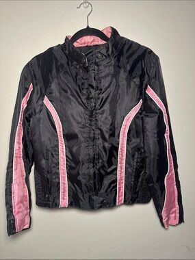 Revolution Gear Black with pink detail two layer motorcycle Jacket